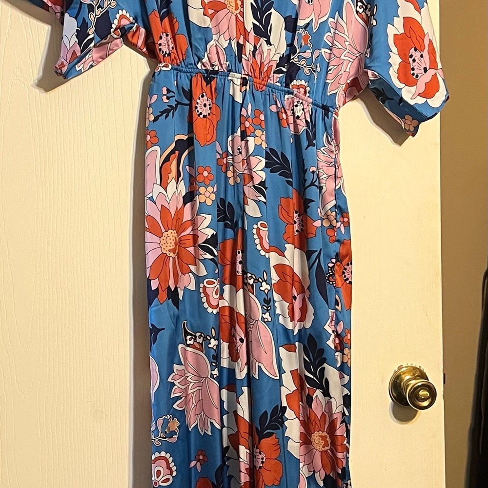 Mittoshop Floral Jumpsuit in Blue and Pink